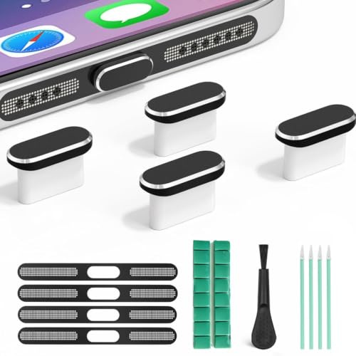 USB-C Port Cleaning Kit, with Dust Plugs, Putty & Swabs for Phones/Laptops | Phone & Charging Port Cleaning Kit for iPhone 17 Pro Max/16/15, Samsung, Laptops, Type-C Devices