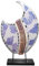 Deko-Leuchte Lucy, Wand-Lampe aus Glas-Mosaik-Steinen und Capisscheiben, ovale Form, ca. 35 cm