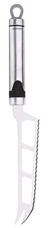 BERGNER Gizmo - Cuchillo para Queso de 26cm - Fabricado en Acero Inoxidable - Mango con detalle en color - Apto para Lavavajillas - Resistente a Golpes