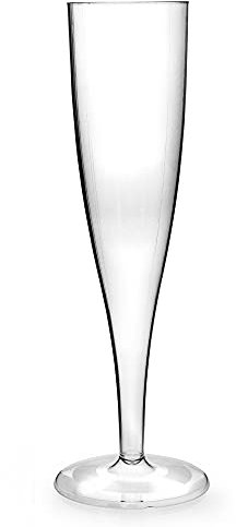 Regalzone ™ Clear10 x Plastic Champagne Flute Glasses 160ml UK CA Marked at 125ml. Perfect for Weddings, Parties and Outdoor and Indoor Events