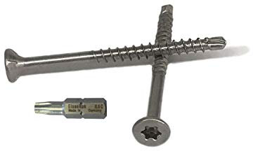 Spanplattenschrauben Bohrspitze Edelstahl Bit 4x50 mm - 500 St. Torx Senkkopf A2