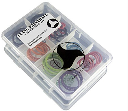 Dangerous Power G4 3 x farbig Paintball O-Ring Rebuild Kit von Flasc Paintball