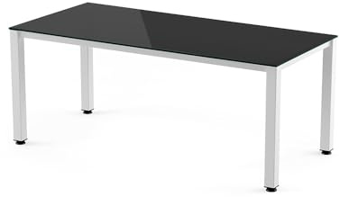 Rocada Mesa Executive 180X80 CM Color Blanco/Cristal Negro