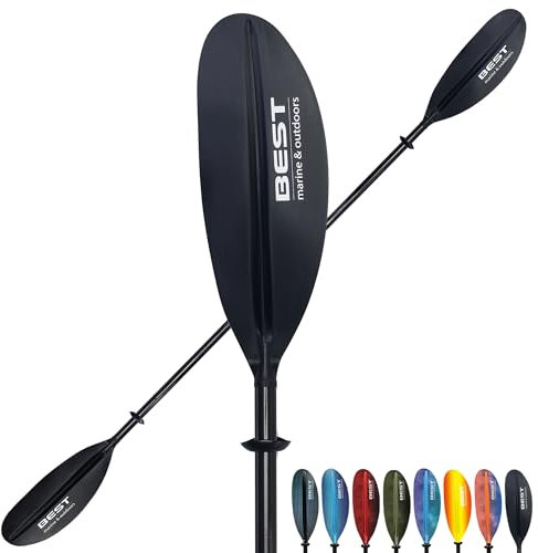 Best Marine pagaie de Kayak. Pagaie de 234 cm (92 po) en Fibre de Carbone de qualité supérieure avec Lames Fibre de Verre. 950 grammes. Accessoires de pagaies de Kayak réglables en Deux Pieces.