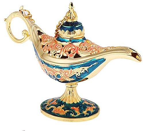Taisuko Blume sehnte Sich Öl-Lampe Magie Panto arabisches Licht Aladdin Genie Lampe Box Party Prop 2 Farben optional (Blau)