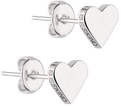 LIEBESKIND BERLIN TIME & JEWEL Ohrringe LJ-0500-E-08 Damen Ohrstecker Herz Edelstahl Silber, One Size
