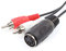Diodenkabel DIN Kabel 5-Polig Buchse auf 2X Cinchstecker, Audiokabel, Midi-Kabel, DIN-Buchse/Diodenbuchse zu 2X Cinch-Stecker, Dioden-Anschlusskabel, AUX Kabel, schwarz 0,2m