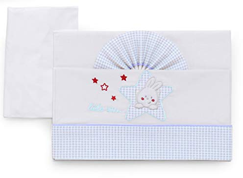 Italbaby Bettwäsche-Set, bestickt, 3 Stück, Hellblau - 500 g