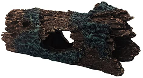 Mascot Pets 18cm Log Drift Wood Cave Hide Hole With Plant Detail Artificial Polyresin Aquarium Ornament Aquatic Model Decoration Fish Tank Marine Decor Ornaments