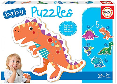 Educa - Dinosaurier, Baby Puzzleset mit 5 Puzzles für Kinder ab 24 Monaten (18873)