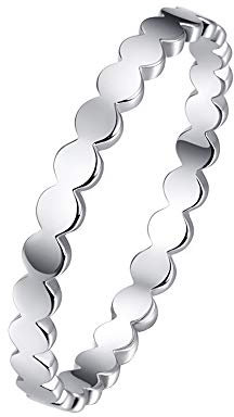 BONLAVIE Simple Promise Ring für ihre Frauen Mädchen Frau Solid 925 Sterling Silber Daumen Ring Band Schmuck Comfort Fit Größe 57