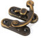Tyenaza Portagioie Latch Hasp, 12X Antique Sinistra/Destra Gancio a Scatto Hasp Chiusura Corno Cassetto Cerniera Armadietto con Viti Regalo Decorativo Gioielli Vino Scatola di Legno(right-Bronze)