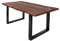 SAM Esstisch 180x90 cm Ramon, recyceltes Altholz, massiver Esszimmertisch mit Rough Wood Platte 50 mm (25+25 aufgedoppelt), Holztisch mit U-Metallgestell Schwarz