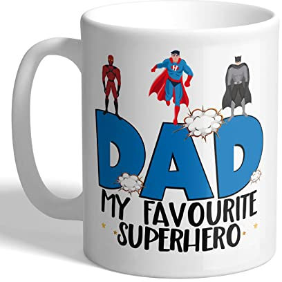 I Love Mugs - Dad - My Favourite Superhero - Mug, Ceramic, 11fl.oz.