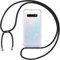 Tikgue Handykette für Samsung Galaxy S10 Hülle mit Band, Handyhülle mit Kordel zum Umhängen Schutzhülle mit Kette Glitzer Transparent Weich TPU Silikon Bumper - Schwarz