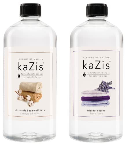 KAZIS® I Frische Wäsche-Set I 2 x 1 Liter I Für Jede katalytische Lampe I Raumduft