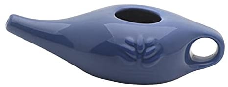 Fenteer 250 Ml Keramik Topf Nasenreinigungstopf Zum Entfernen von Staub Beim Nasenwaschen, Blau