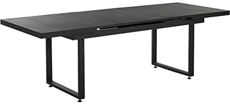 Beliani Gartentisch Aluminium schwarz rechteckig 180/240 x 90 cm Modern Valcanetto