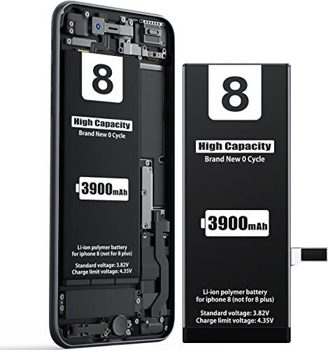 EMNT Internal Battery for iPhone 8 4100 mAh Models A1863 A1905 A1906 High Capacity Polymer Lithium-Ion Battery with Tool Kit and Adhesive Strips