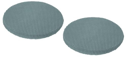 QUARKZMAN Hockerbezüge rund 2er Pack, runde Hockerbezüge mit elastischen Bändern, Durchmesser 11-16, Sitzkissen für Stühle Hocker - Grün