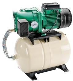 Membrantank-Set mit 20-Liter-Tank, Druckschalter, Manometer und Jet-Pumpe, 1 Laufrad, 230V, grün-weiß (Performance: 1kW Type: AquaJet 112M-G)