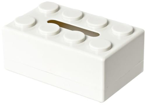 Kexpery Kreative Taschentuchbox mit Bausteinen, niedlicher Taschentuchspender für Wohnzimmer, Schlafzimmer, Badezimmer, Zuhause, Büro (weiß)