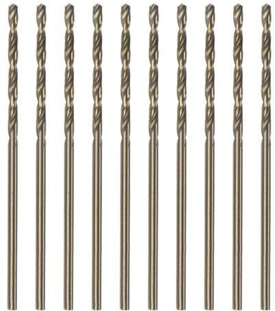 HARFINGTON 10pcs Cobalt Jobber Drill Bits 1.6mm / 0.063 M35 High Speed Steel HSS Twist Drilling Bit Tool for Stainless Steel Copper Wood Plastic and Other Hard Materials