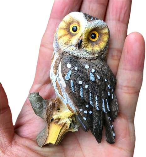 Realistic 3D Resin Owl Fridge Magnets, Vivid Owl Magnets for Refrigerator, Kitchen, Locker, Whiteboard, Office, and Home Decor (Type E)