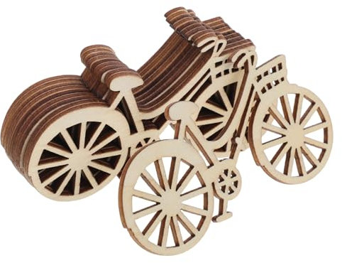 NUOBESTY Leer Fahrrad Klein Pappe Holzfahrrad Deko 20 Stück Holzfahrrad Zur Dekoration Holzhandwerk Fahrrad Malerei