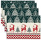 4Stk Weihnachten Platzset, Platzdeckchen Abwaschbar Pixel-Stil Rot Grün Baum Rentier Leinen Tischset Stoff, Party Tischdeko (45x30cm)