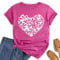 Hohololo T-Shirt Octobre Rose pour Femme Cancer du Sein Cœur Ruban, Rose-C, S