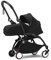 Stokke YOYO3 Gestell (Schwarz) mit 0+ Neugeborenen Set (Schwarz) - Inklusive Matratze, Fünfpunktgurt, ausziehbarem Verdeck, gepolsterte Schultergurte & schützende Aufbewahrungstasche