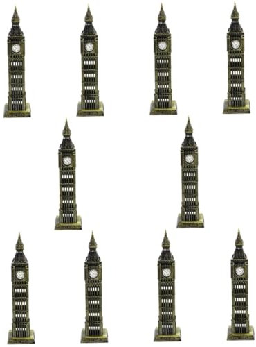 Cabilock 10St Big Ben-Modell Runde CD für Kuchen simuliertes Big-Ben-Modell Londoner Uhr Retro bürodeko büro Dekoration Werkzeug basteln Architekturmodell aus Harz Heimdekoration Legierung