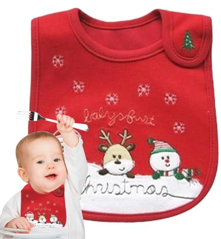 Gwtdtoad Baby Lätzchen Weihnachten Baby Fütterlätzchen Wasserdichte Bequeme Baby Halstuch Weihnachtslätzchen Zum Füttern Von Babys Festliche Lätzchen Für Babys Zum Füttern 28 X 19 X 0,5 Cm