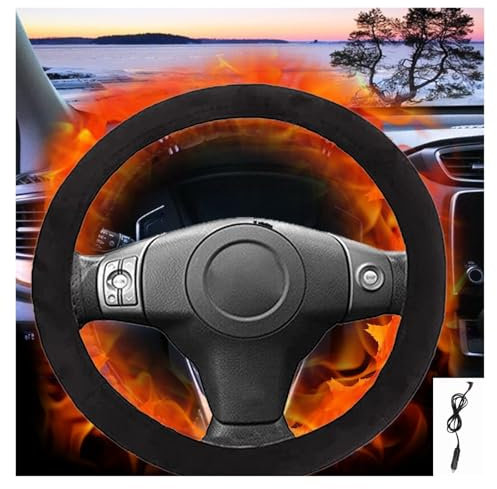 Generisch Beheizbare Auto Lenkradabdeckung, 14.5-15.5 Zoll Lenkradhülle, Winter Auto Lenkradhülle, Universal Beheizbare Lenkradabdeckung für Meisten Auto, SUV, LKW