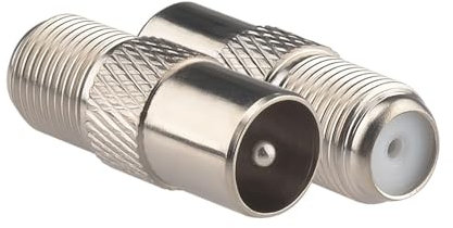 TV Aerial Coaxial Cable F-Connectors Adapter - 2 Pcs TV F/T Plug Type Male to Female Coaxial Socket Adapter, F Socket Female to Coax Plug Male TV Aerial Connector Adaptor for Cable Lead