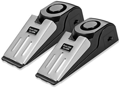Meichoon 2er Pack Alarm Türstopper Keil Störsender für innen 120db Loud Anti-Diebstahl Tragbar Winddicht für Zuhause Hotel Einbruchsalarm Erkennung Sicherheit Persönlicher Schutz Reisen