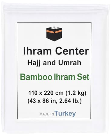 Ihram für Herren BAMBUS – 2-teiliges Handtuch-Set für Hajj und Umrah – Natürliche türkische Baumwolle – Weich, Ahram Ehram