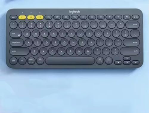 Genérico Teclado Bluetooth Multi-dispositivos, conexión con 3 dispositivos, batería de 2 años, 16 mm de grosor, 423 g, negro