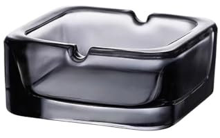 BODHIS Ashtray for Cigarettes Crystal Glass Ashtray Grey Square Ashtray Portable Desktop Ashtray