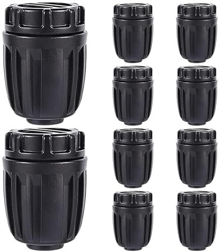 Drip Irrigation Fittings, 10Pcs Drip Irrigation Fittings End Plugs, Anti-leak Line Connectors, Barbed Locked Garden Hose Cap, PE Plastic System Parts for 1/2 Inch Tubing