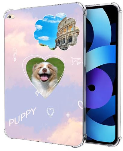 FortiCase Custodia Personalizzata per iPad Air 2,Custodia in TPU Flessibile Silicone Ultra Sottile,Angoli Rinforzati,con la Tua Foto,Immagine o Scritta Cover -TU3