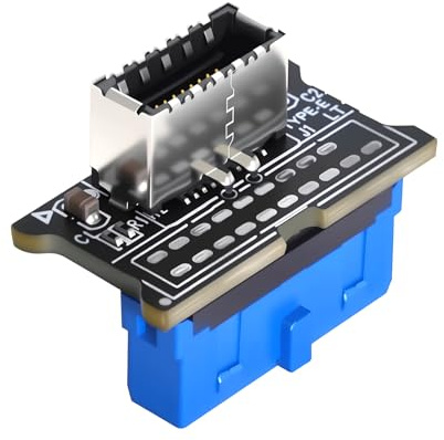 Duttek 90 Degree USB 3.0 to Type E Converter, 90 Degree 19Pin Female to Right Angle USB C Motherboard Adapter, 5Gbps Fix No Type-E Port on Old Motherboard, Plug & Play