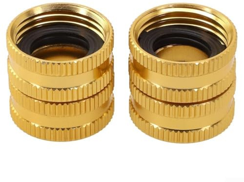 Lot de 2 raccords de tuyau d'arrosage 3/4 avec double design pivotant pour raccord mâle vers mâle et double femelle, matériau en métal pour une utilisation fiable de l'eau en extérieur