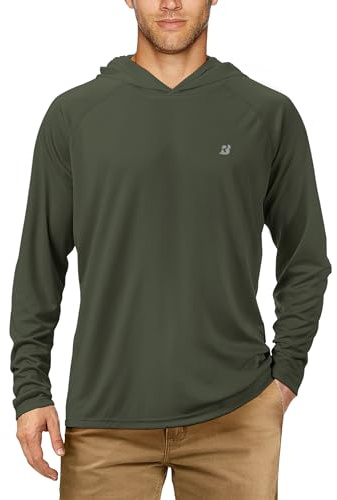 Roadbox Herren UPF 50+ Kapuzenpullover Shirt, UV Sonnenschutz Langarmshirt, Outdoor Wassersport Rashguards für Sommer Angeln