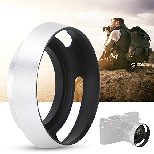 Cryfokt Aluminium Alloy Hollow Out Lens Hood 40.5mm Silver Matte Finish Prevent Damage for Camera 2Pcs for Photography Enthusiasts