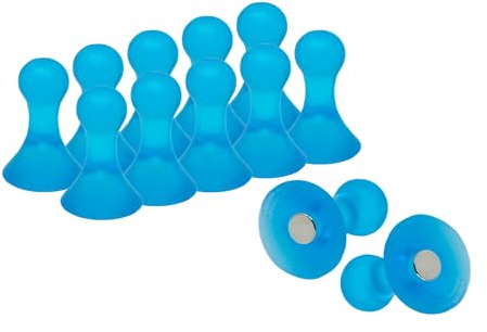 Large Light Blue Skittle Magnets for Fridge, Whiteboard, Noticeboard, Filing Cabinet - Pack of 6