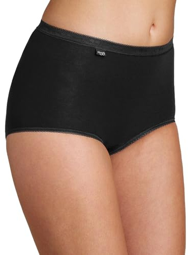 Sloggi Basic Ladies Maxi Brief 4 Pair White or Black (18, Black)
