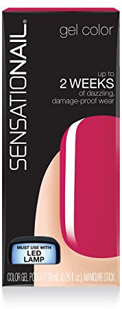 SENSATIONAIL Gel Nail Polish, Fuchsia Fab, 7.39ml, Rose/Red, at-home gel polish