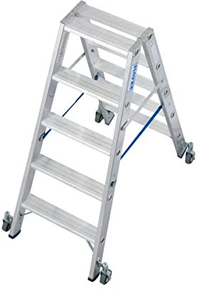 Krause – Aluminium Leiter mit Twin Rad, 2 x 5)